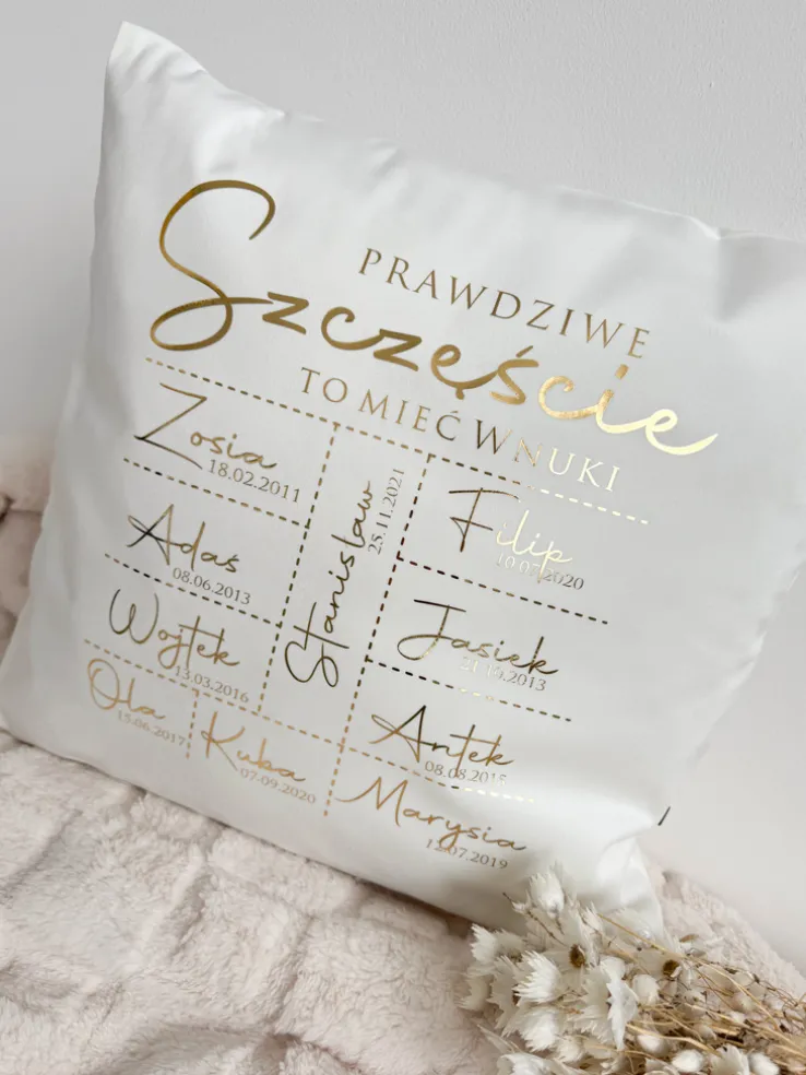 Poduszka welurowa prawdziwe szczęście to mieć wnuki