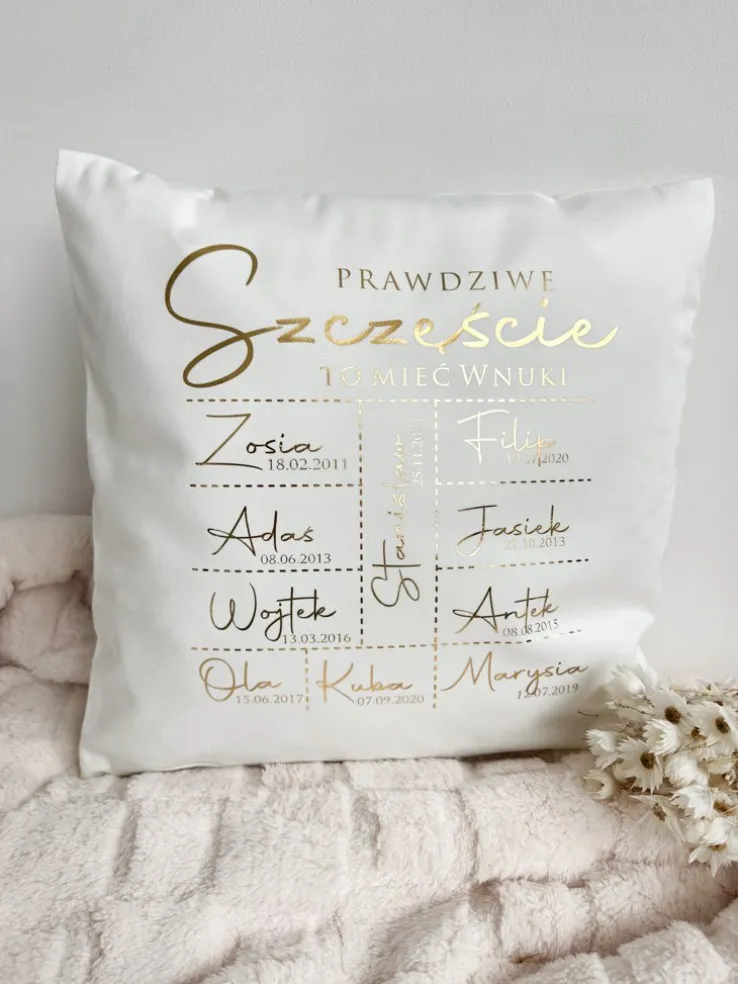 Poduszka welurowa prawdziwe szczęście to mieć wnuki