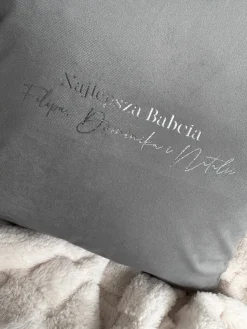 Poduszka welurowa z nadrukiem Najlepsza Babcia