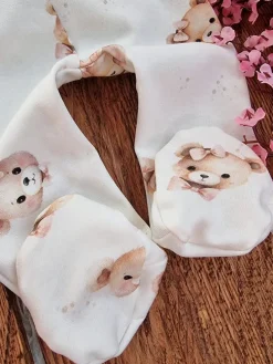 Półśpiochy niemowlęce słodkie misie z kokardkami