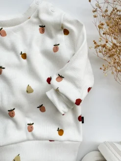 Prążkowany komplet jabłuszka (bluza + spodnie)