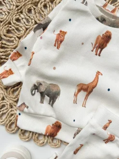 Prążkowany komplet safari (bluza + spodnie)