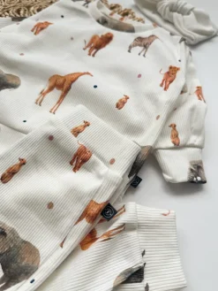 Prążkowany komplet safari (bluza + spodnie)