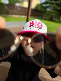 Różowa czapka z daszkiem dla dziecka big/lil sis