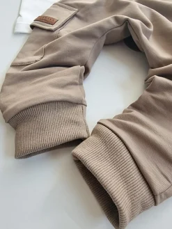 Spodnie dla chłopca typu baggy kolor beżowy