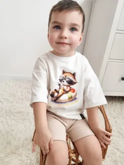 Spodnie kolarki dziecięce prążkowane jasny beż