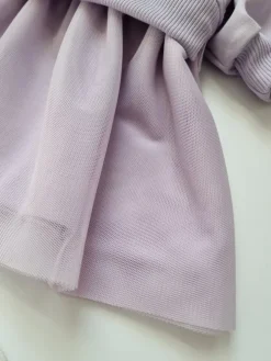 Sukienka dla dziewczynki liliowa z tiulem misio w wianku