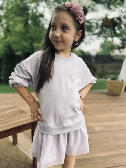 Sukienka dla dziewczynki z tiulem liliowa