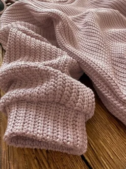 Sweter dziecięcy bawełniany brudny róż