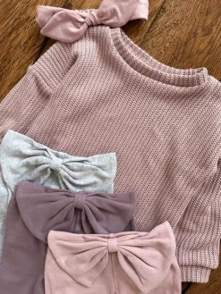 Sweter dziecięcy bawełniany brudny róż