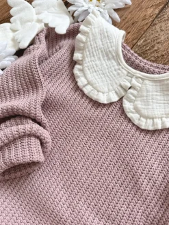 Sweter dziecięcy bawełniany brudny róż