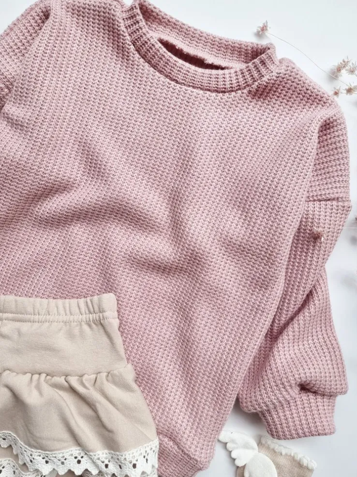 Sweter dziecięcy pudrowy róż