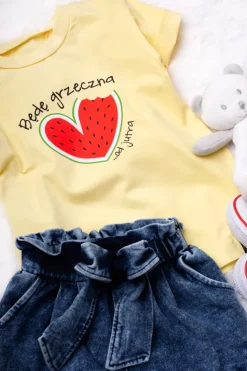 T-shirt dla dziecka z nadrukiem arbuza będę grzeczna