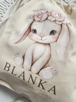 Worek dla dziecka słodki pluszowy zajączek + imię