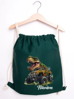 Worek dla dziecka t-rex w aucie + imię