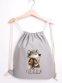Worek dla dziecka wilk dumny przedszkolak + imię