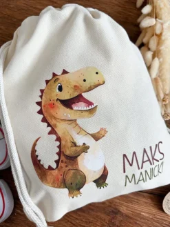 Worek dla dziecka z nadrukiem wesołego dinozaura