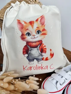 Worek dla dziecka z nadrukiem kotka+ imię
