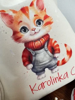 Worek dla dziecka z nadrukiem kotka+ imię