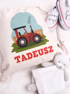 Worek z traktorem i imieniem dziecka