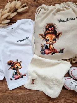 Zestaw do przedszkola 3el. żyrafka w plecaku